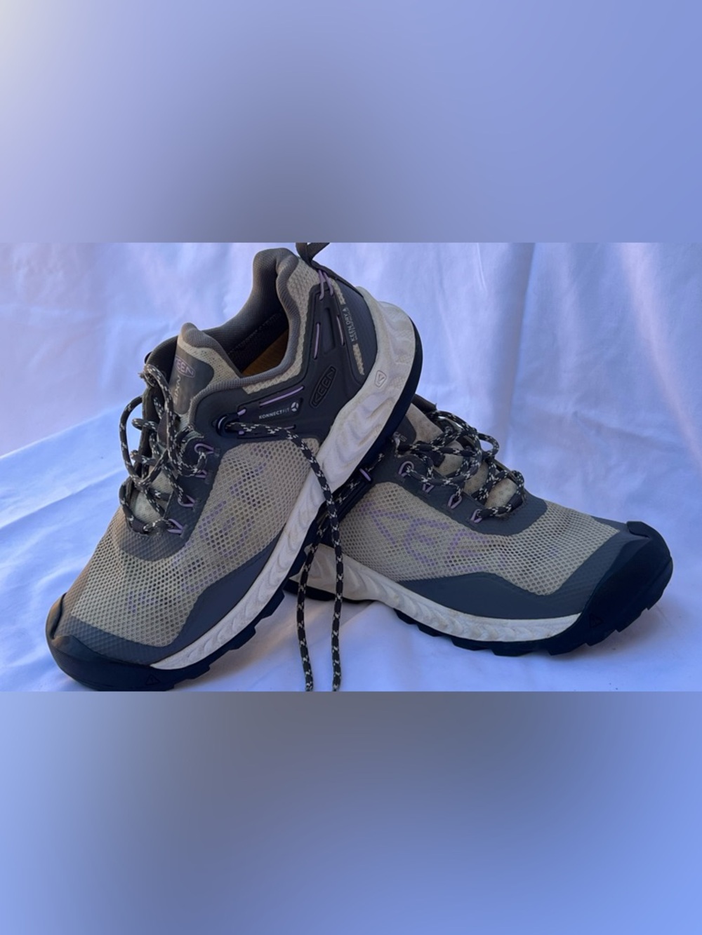 KEEN Men's Gray, Cream and Lavender Trail Sneakers